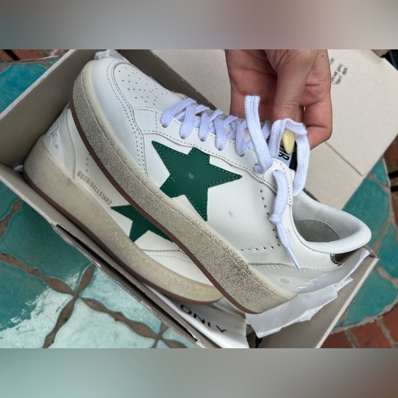 Golden Goose Ball Star with green leather star and metallic leather heel tab NWT - Picture 5 of 16